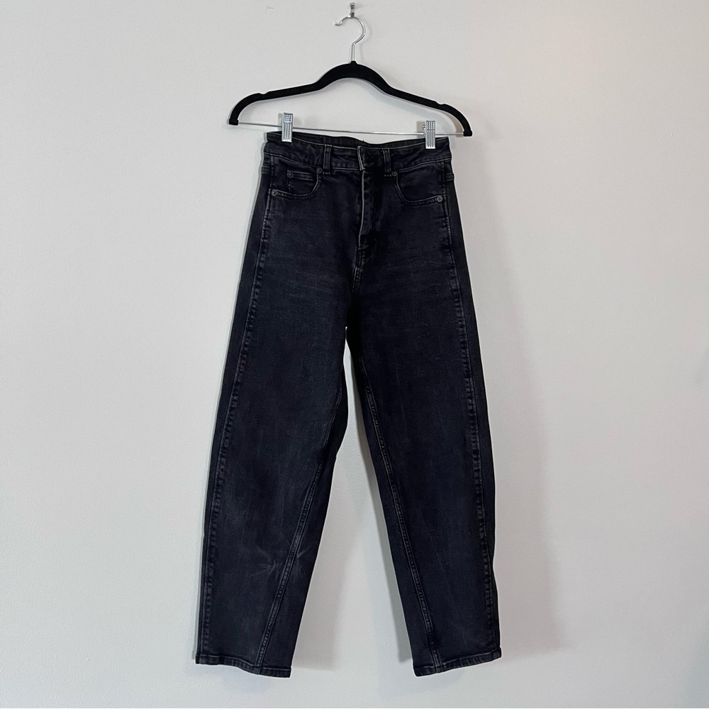 Whistles Black High-Waist Barrel Jeans